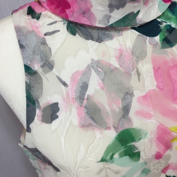 Eliza J Crepe de Chine Pink Dropped Waist Dress Open Back Subtle High Low Sz 10 - Picture 4 of 9